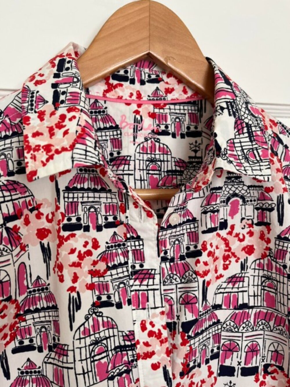 Like new! Boden Sienna Cotton Shirt in Glasshouse Print | Size 6